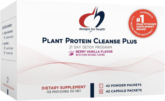 21 Day Plant Protein Cleanse Plus Detox Program for Healthy Liver Function with Antioxidants & Herbs - Vegetarian Protein Powder Drink & Vitamin Packs by Designs for Health