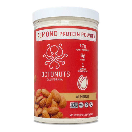 21oz OCTONUTS Almond Protein Powder - California Almonds, 17g Plant Protein, Keto & Paleo Friendly, Vegan & Gluten Free - 17 Servings