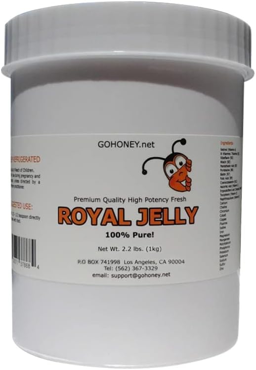 2.2 lbs of High Potency 100% Pure Organic Fresh Royal Jelly - Raw, Unprocessed, Natural Honey