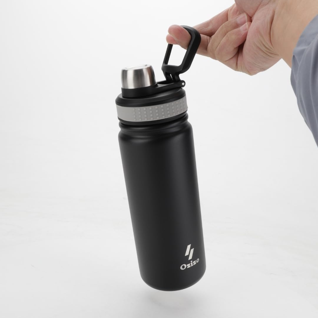 22 oz Stainless Steel Protein Shaker Bottle with Filter and Mixing Ball by Ozizo