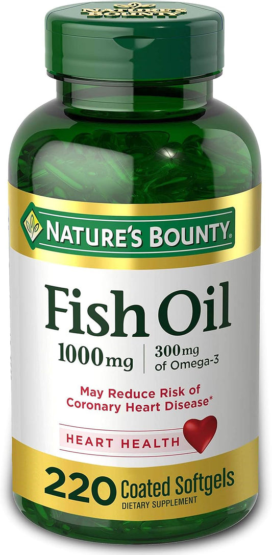 220 Coated Softgels of Nature's Bounty Fish Oil 1000 mg