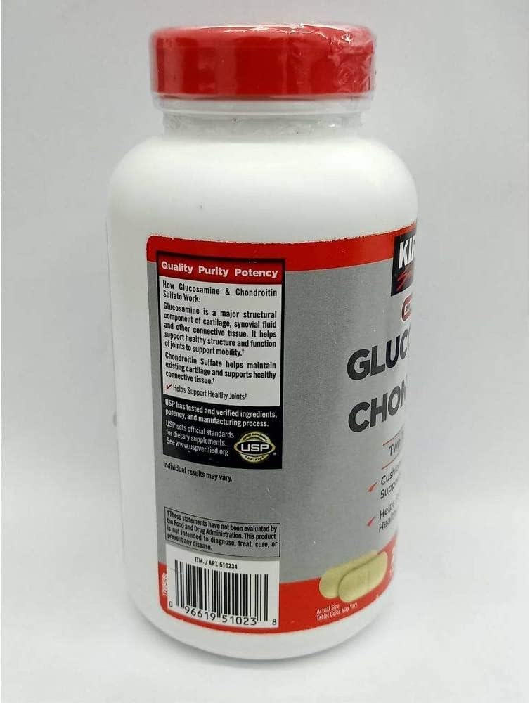 220 Count Kirkland Signature Glucosamine 1500mg/Chondroitin 1200mg Sulfate Extra Strength Tablets