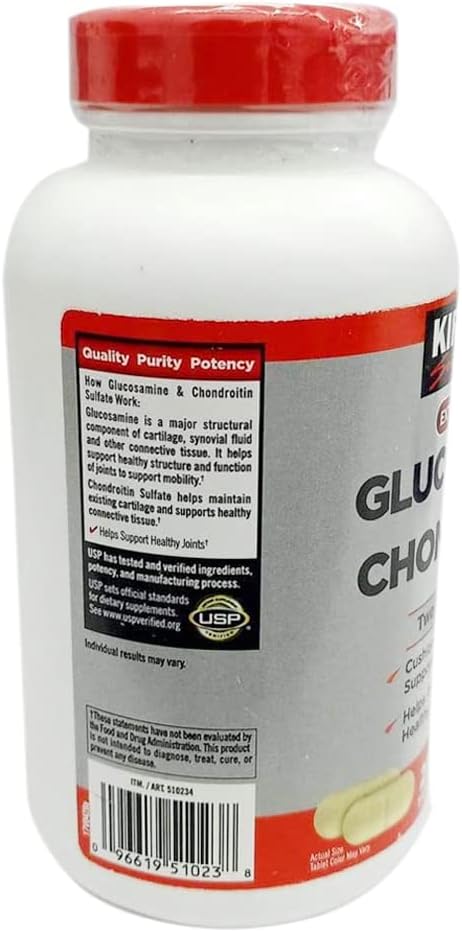 220 Count Kirkland Signature Glucosamine 1500mg/Chondroitin 1200mg Sulfate Extra Strength Tablets