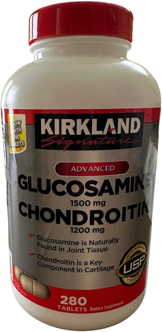 220 Tablets Kirkland Signature Glucosamine HCI 1500mg Chondroitin Sulfate 1200mg - New Higher Count