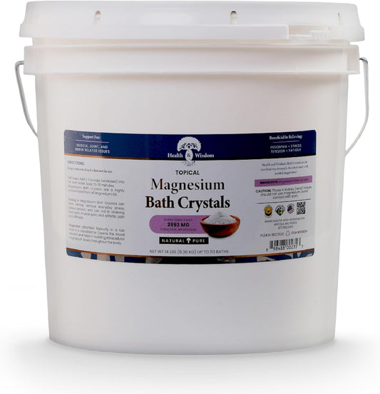 224oz Health and Wisdom Magnesium Bath Salt Flakes - Magnesium Chloride Soak for Relaxation and Wellness