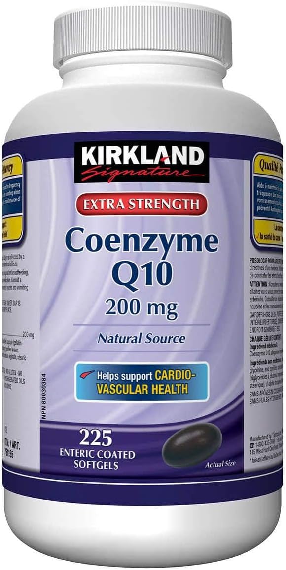 225 Softgels Kirkland Signature Coenzyme Q10 Natural Source Supplement, 200mg