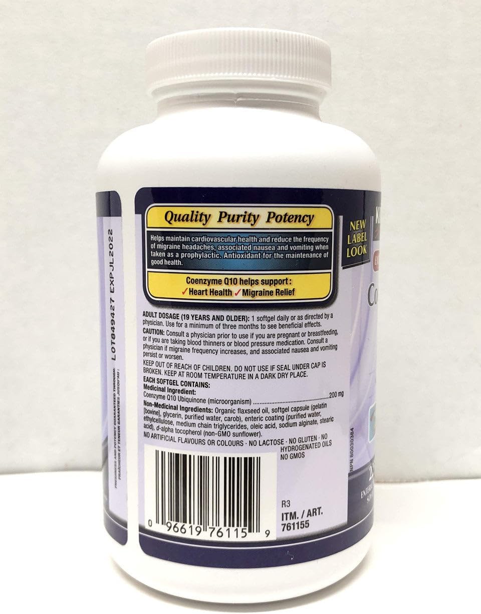 225 Softgels Kirkland Signature Coenzyme Q10 Natural Source Supplement, 200mg