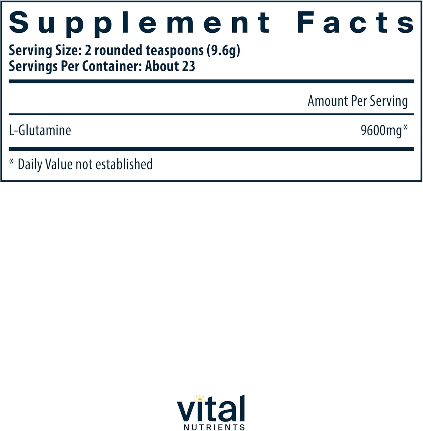 225g Vital Nutrients Glutamine Powder - Supports Gastrointestinal Health - Non-GMO, Gluten, Dairy, Soy Free - 8 oz L-Glutamine Powder