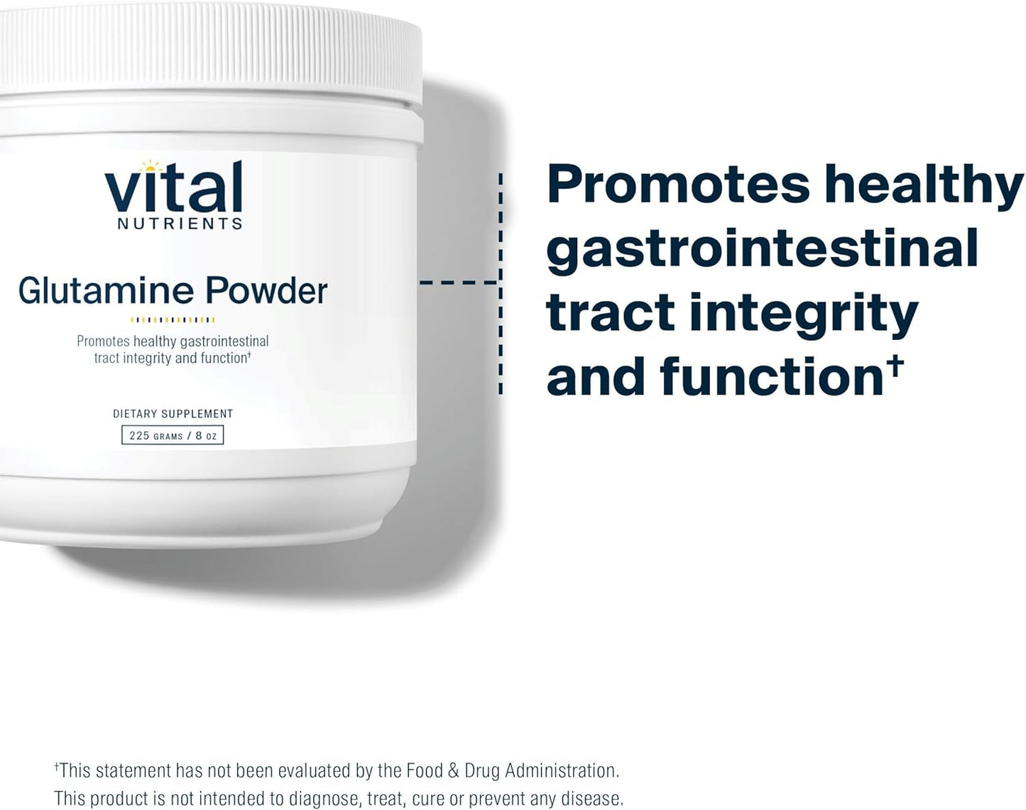 225g Vital Nutrients Glutamine Powder - Supports Gastrointestinal Health - Non-GMO, Gluten, Dairy, Soy Free - 8 oz L-Glutamine Powder