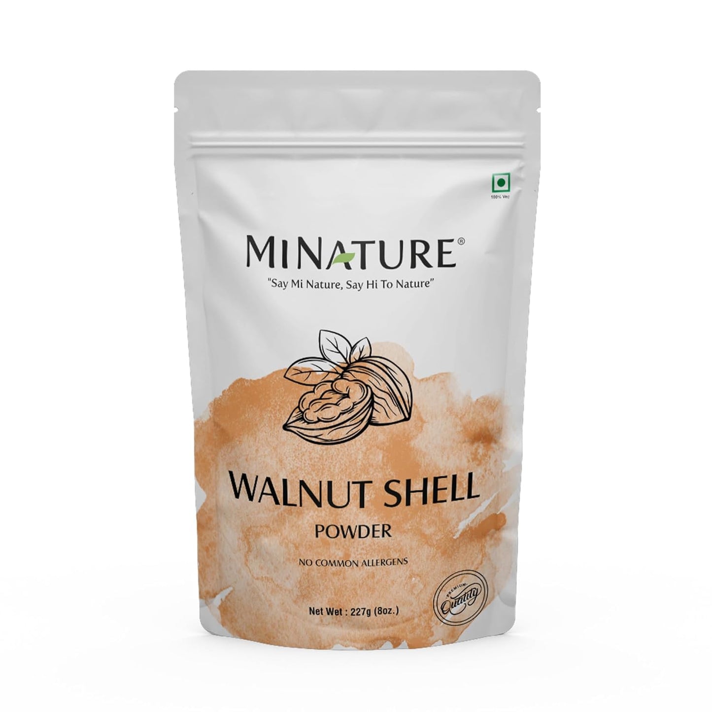 227g Natural Walnut Shell Powder with Resealable Zip Lock Pack - No Silica or Artificial Additives - Ideal for DIY Natural Scrubs