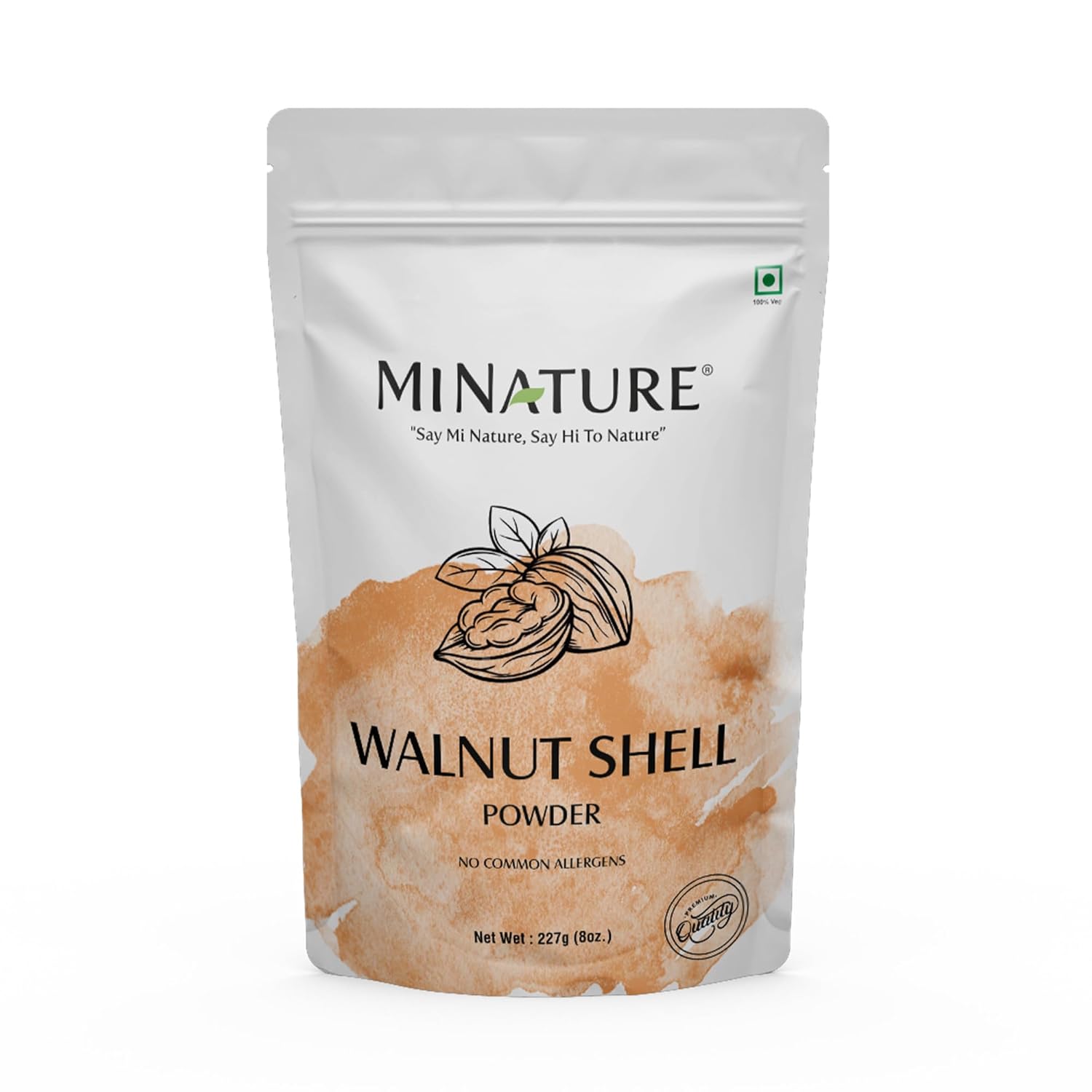 227g Natural Walnut Shell Powder with Resealable Zip Lock Pack - No Silica or Artificial Additives - Ideal for DIY Natural Scrubs