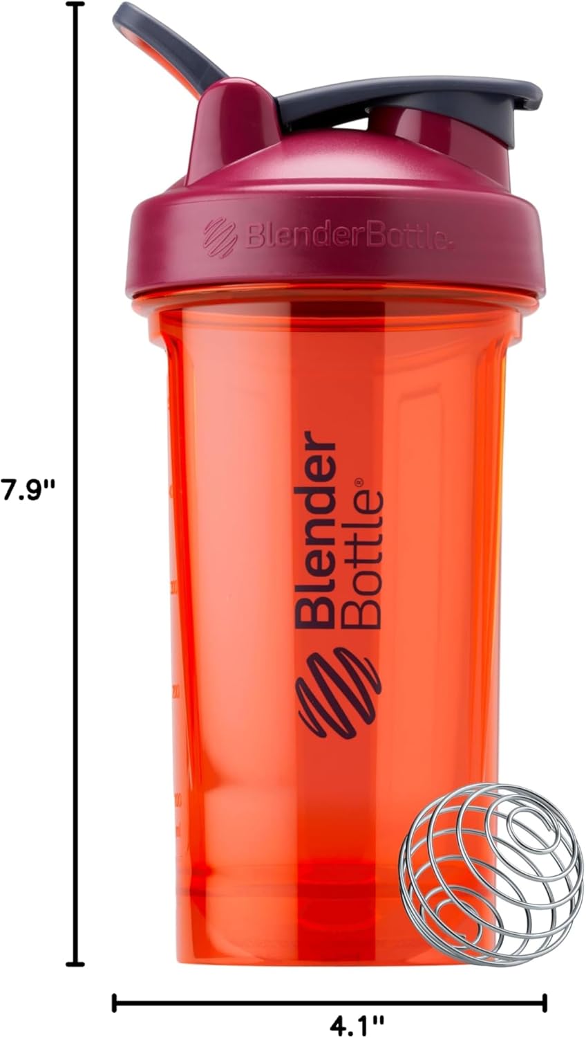 24-Ounce Coral BlenderBottle Shaker Bottle Pro Series for Protein Shakes & Pre Workout