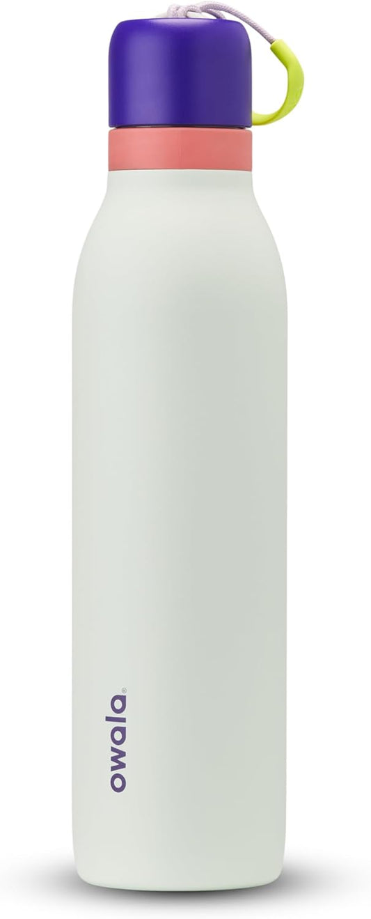 24-oz Purple/Green Insulated Stainless Steel Water Bottle with Straw for Sports and Travel, BPA-Free by Owala FreeSip Twist