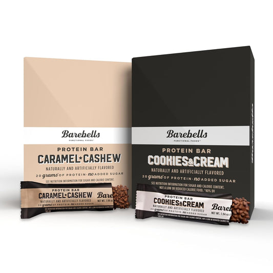 24-Pack Barebells Caramel Cashew and Cookies & Cream Protein Bars