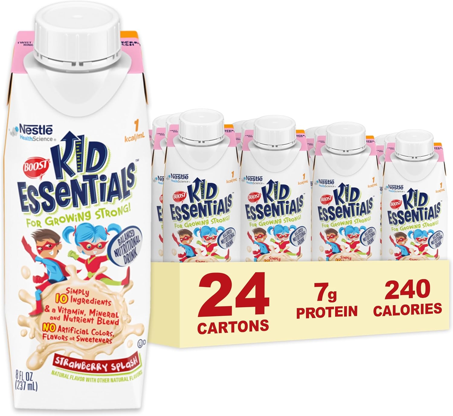 24-Pack BOOST Kid Essentials 1.0 Strawberry Splash 8 fl oz Cartons