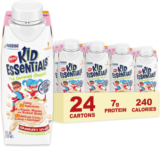 24-Pack BOOST Kid Essentials 1.0 Strawberry Splash 8 fl oz Cartons