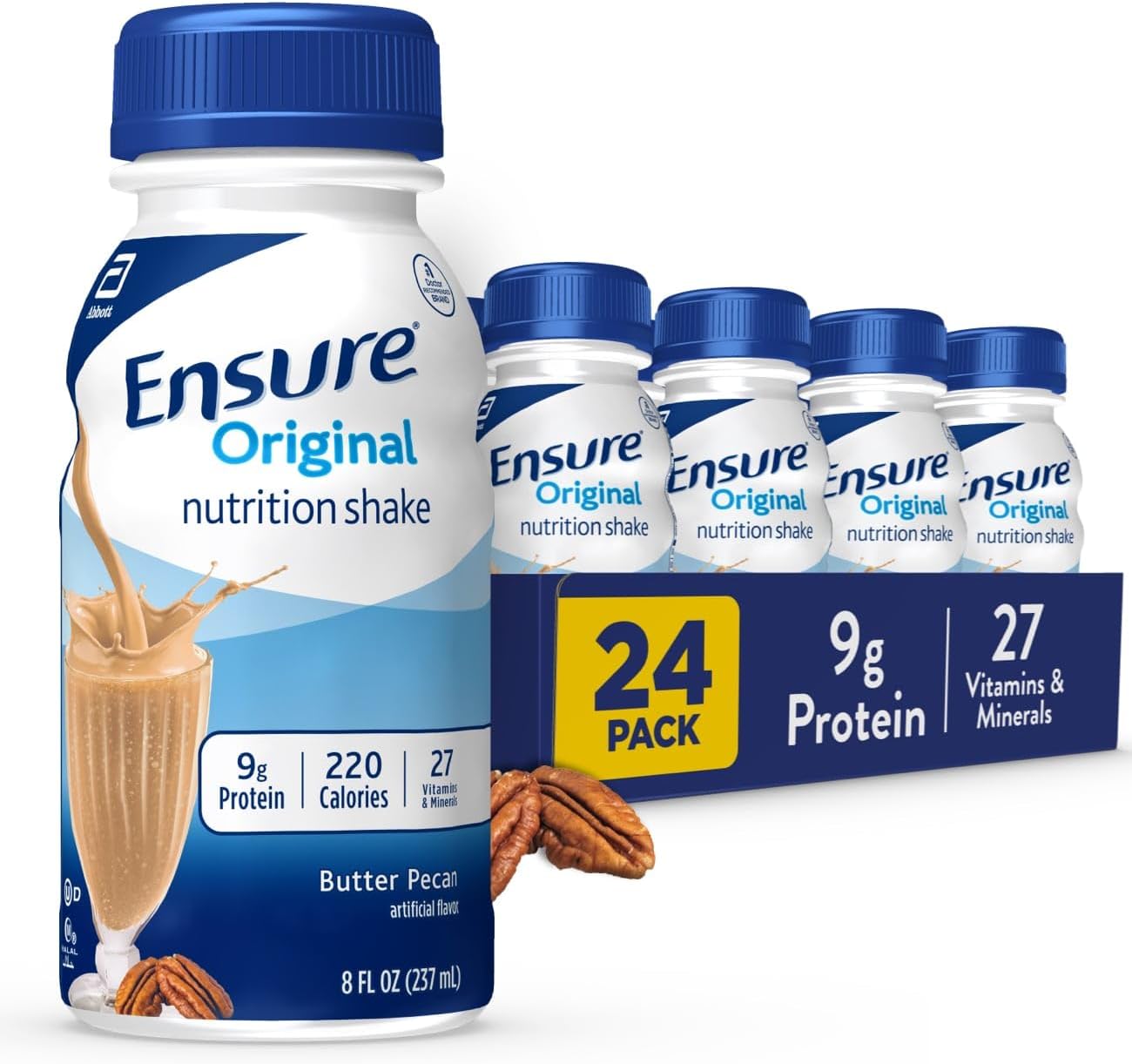 24 Pack of Ensure Original Butter Pecan Nutrition Shake - Meal Replacement Shake