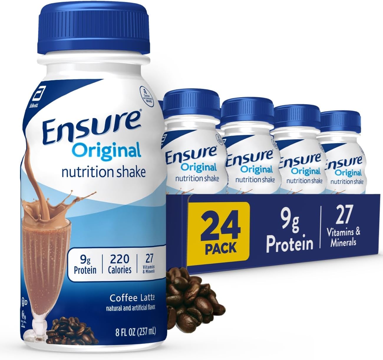 24 Pack of Ensure Original Coffee Latte Nutrition Shake - Meal Replacement Shake