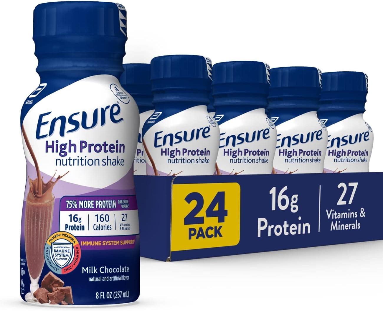 24 Pack of High Protein Milk Chocolate Nutrition Shakes for Energy and Wellness
