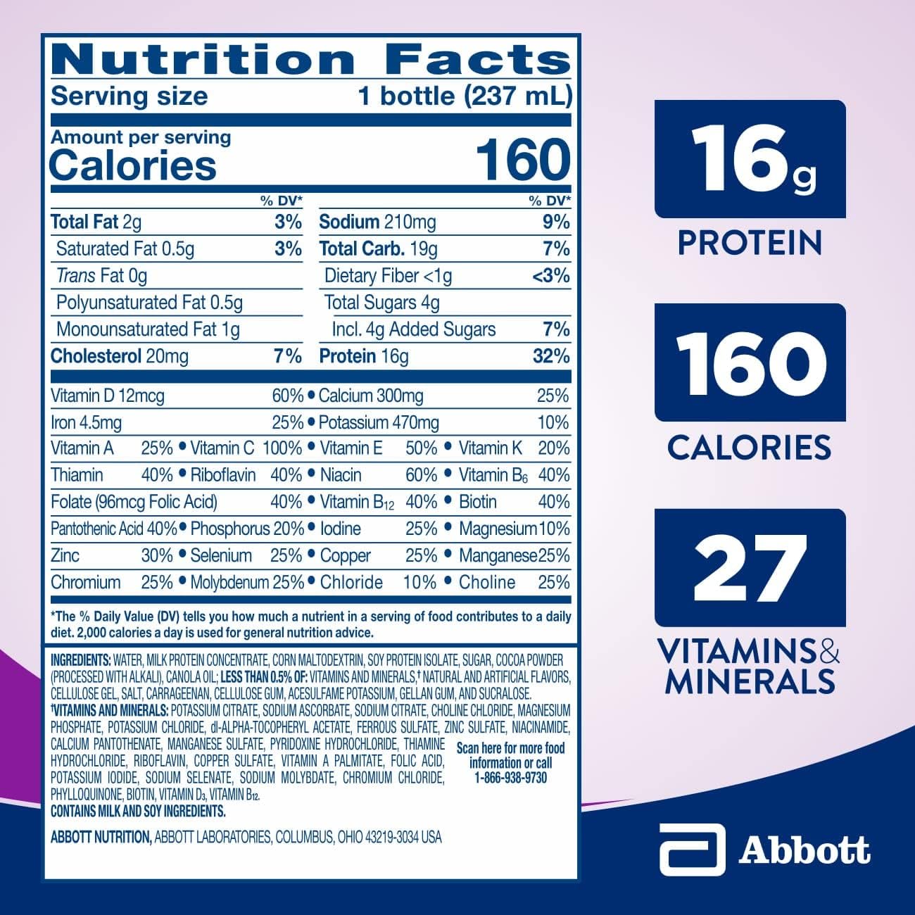 24 Pack of High Protein Milk Chocolate Nutrition Shakes for Energy and Wellness