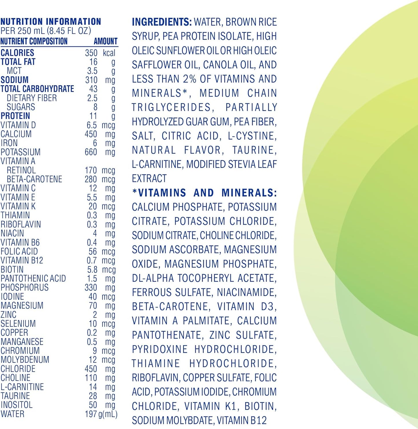 24 Pack of Vanilla Flavored Plant-Based Nutritionally Complete Shake for Pediatric Tube Feeding - 250mL Standard Size