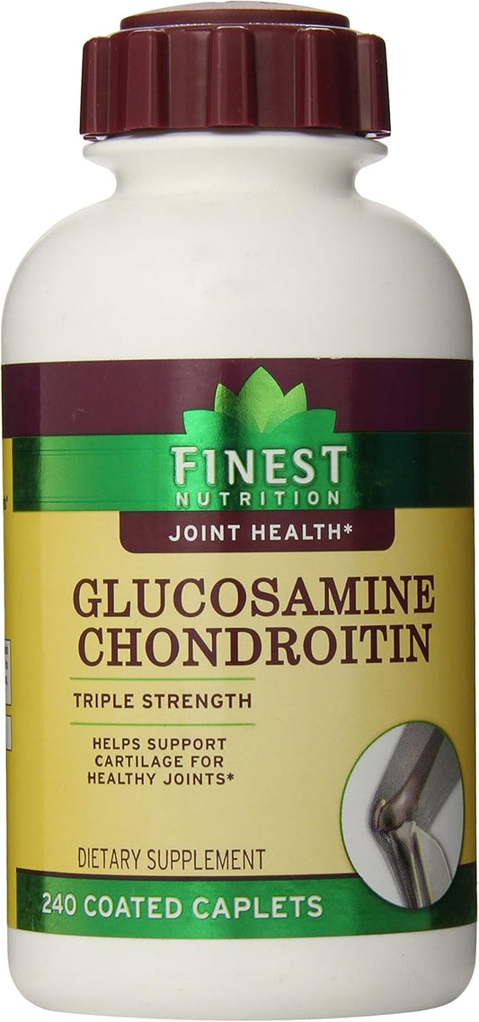 240 Caplets of Finest Nutrition Glucosamine Chondroitin Triple Strength Formula for Joint Health