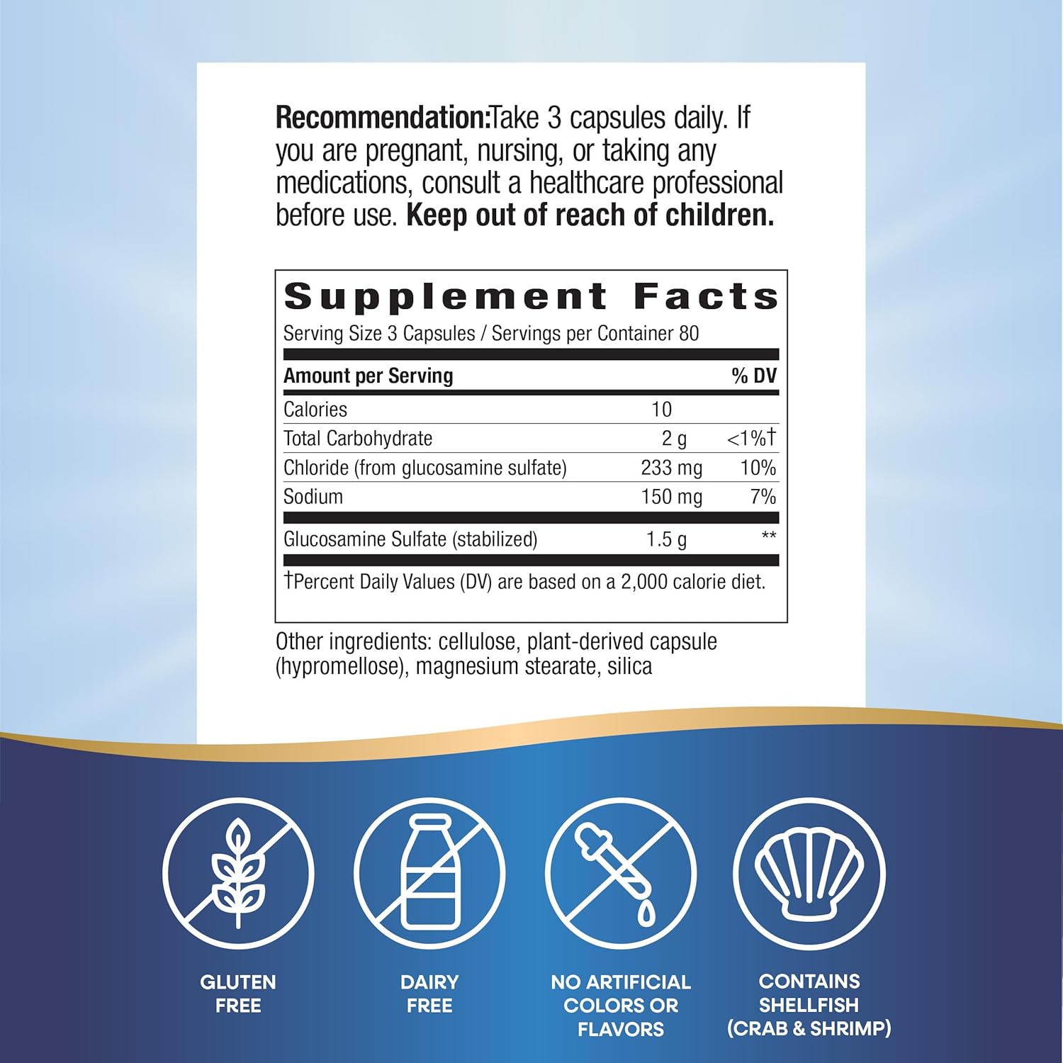 240 Capsules Nature's Way GS-500 Glucosamine Sulfate for Joint Health Support