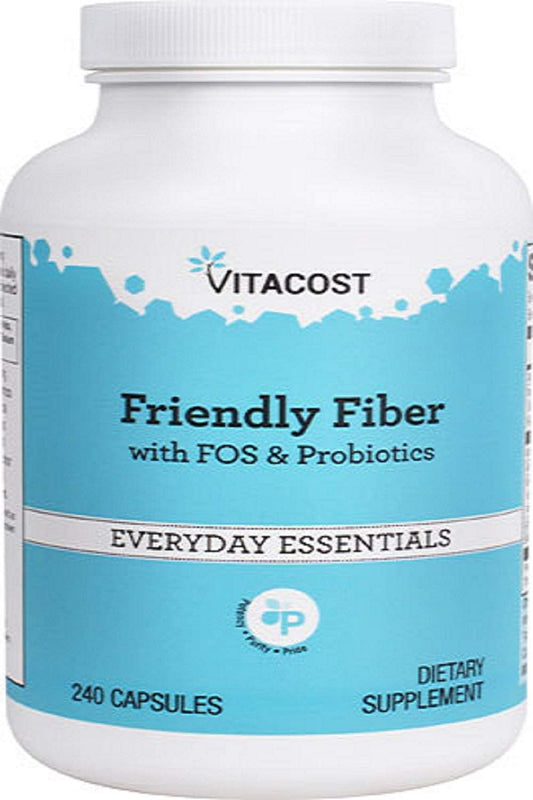 240 Capsules of Vitacost Brand Fiber with FOS & Probiotics