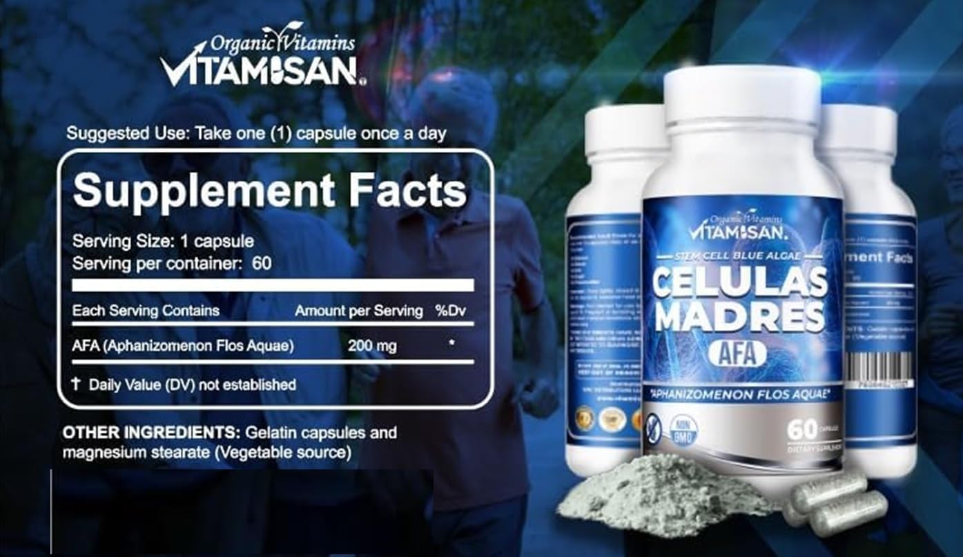 240 Capsules VITAMISAN 4 Stemcells AFA Blue Green Algae Anti-Aging Supplement