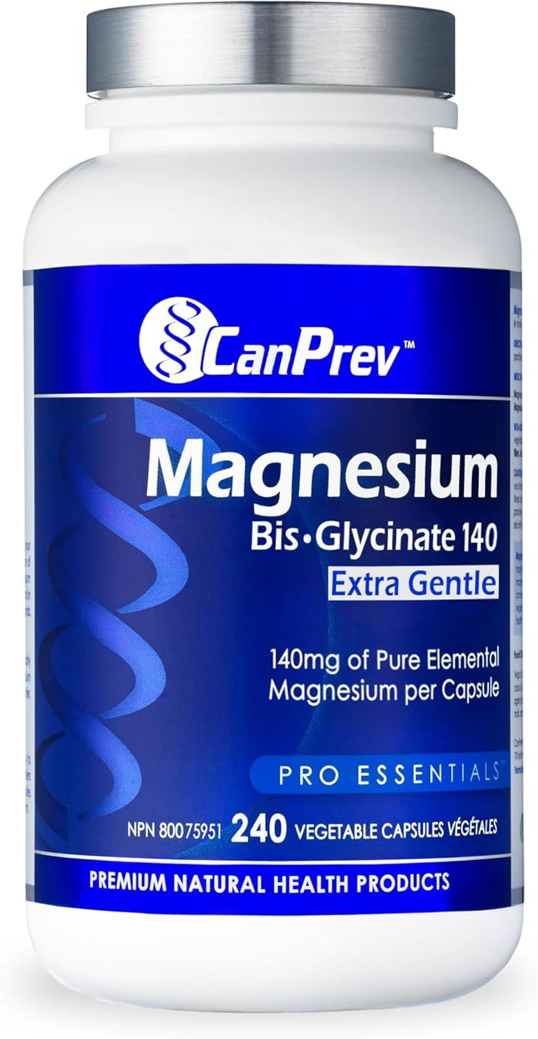 240 Count CanPrev Magnesium Bis-Glycinate 140 Extra Gentle Vegi Capsules for Improved Absorption and Relaxation