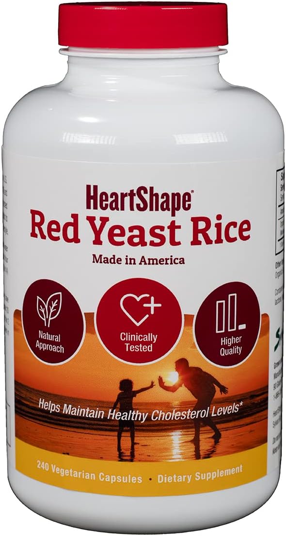 240 Count HeartShape Red Yeast Rice Supplement for Heart Health (1 Pack)
