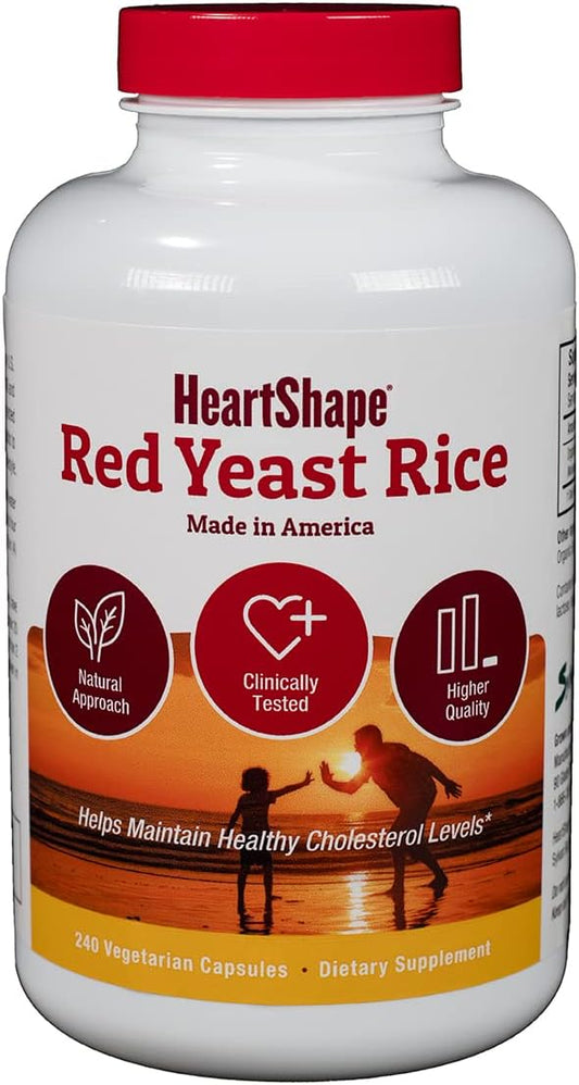 240 Count HeartShape Red Yeast Rice Supplement for Heart Health (1 Pack)
