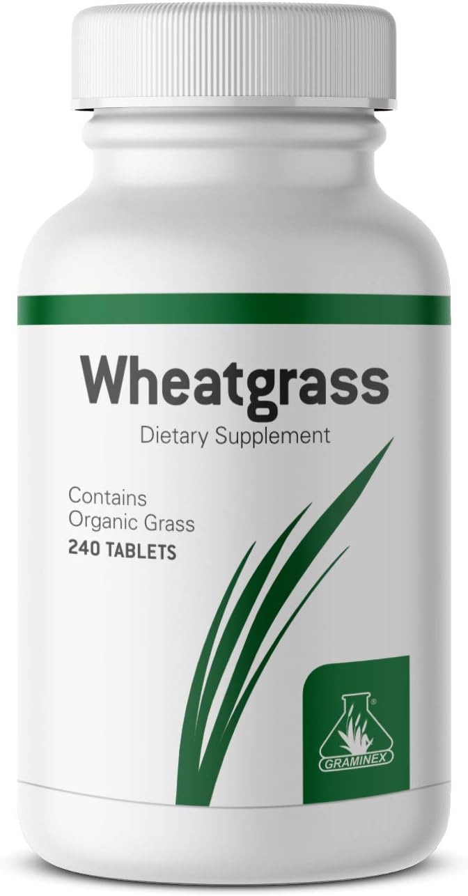 240 Non-GMO Wheatgrass Tablets for Immunity, Anti-Aging, Energy Boost - Amino Acids, Vitamins, Minerals - Greens Superfood Supplement