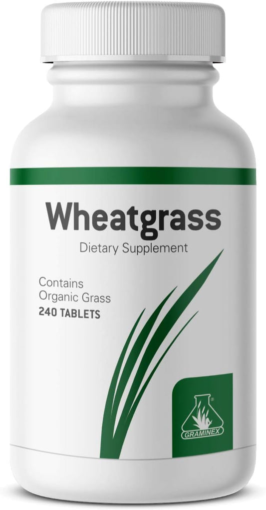 240 Non-GMO Wheatgrass Tablets for Immunity, Anti-Aging, Energy Boost - Amino Acids, Vitamins, Minerals - Greens Superfood Supplement