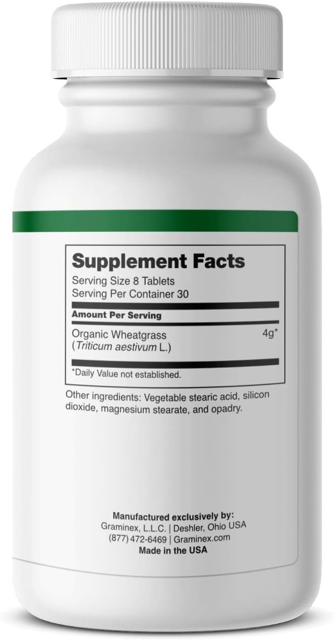 240 Non-GMO Wheatgrass Tablets for Immunity, Anti-Aging, Energy Boost - Amino Acids, Vitamins, Minerals - Greens Superfood Supplement