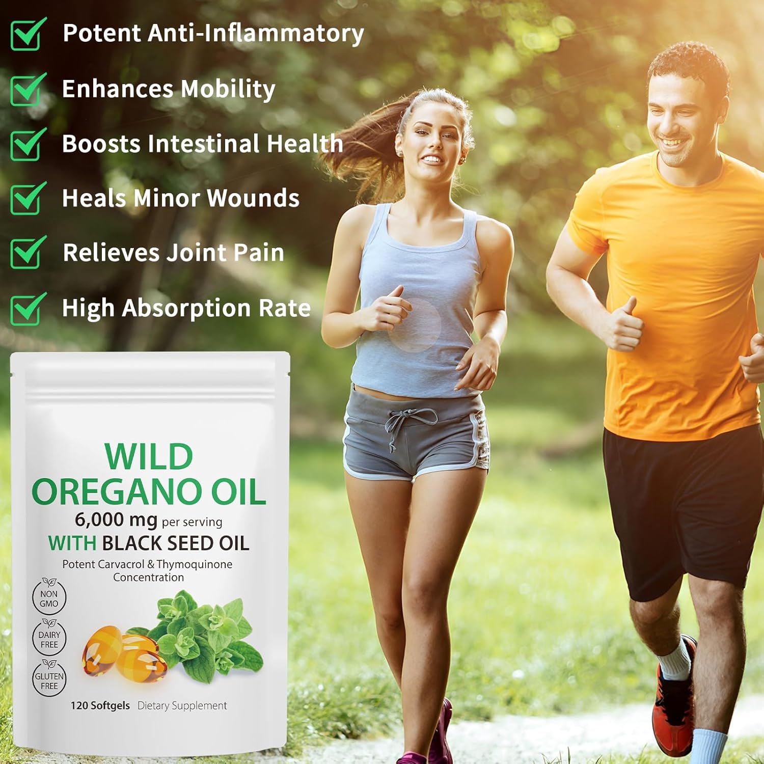 240 Softgels of Daiasns Oregano Oil Capsules with Black Seed Oil - 6,000mg Wild Oregano Oil Blend for Immune & Digestive Support - Gluten Free & Non-GMO - 4X Strength Carvacrol & Thymoquinone