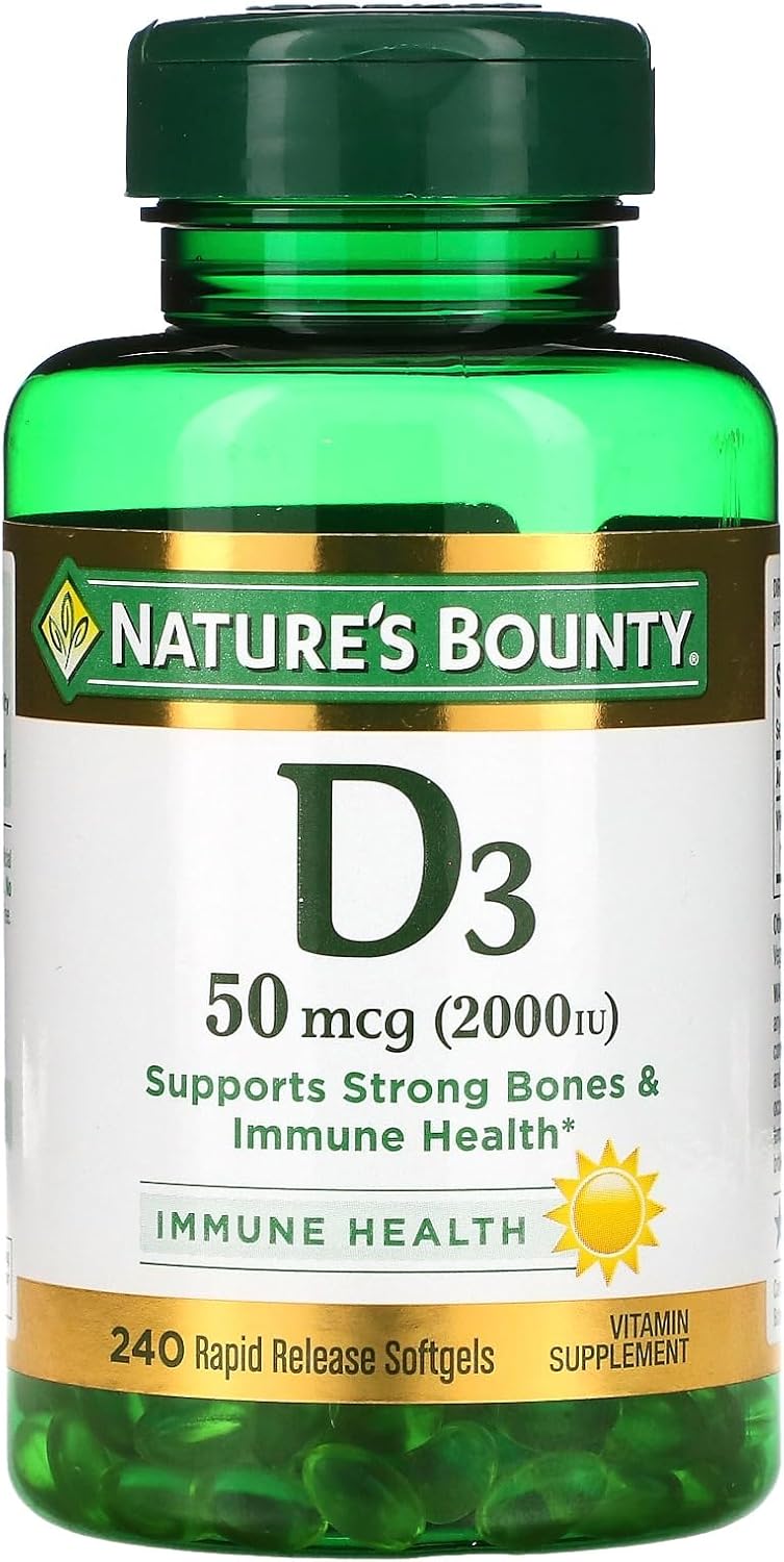 240 Softgels of Nature's Bounty D3-2000 IU in a Pack of 2 - BoostGo Australia