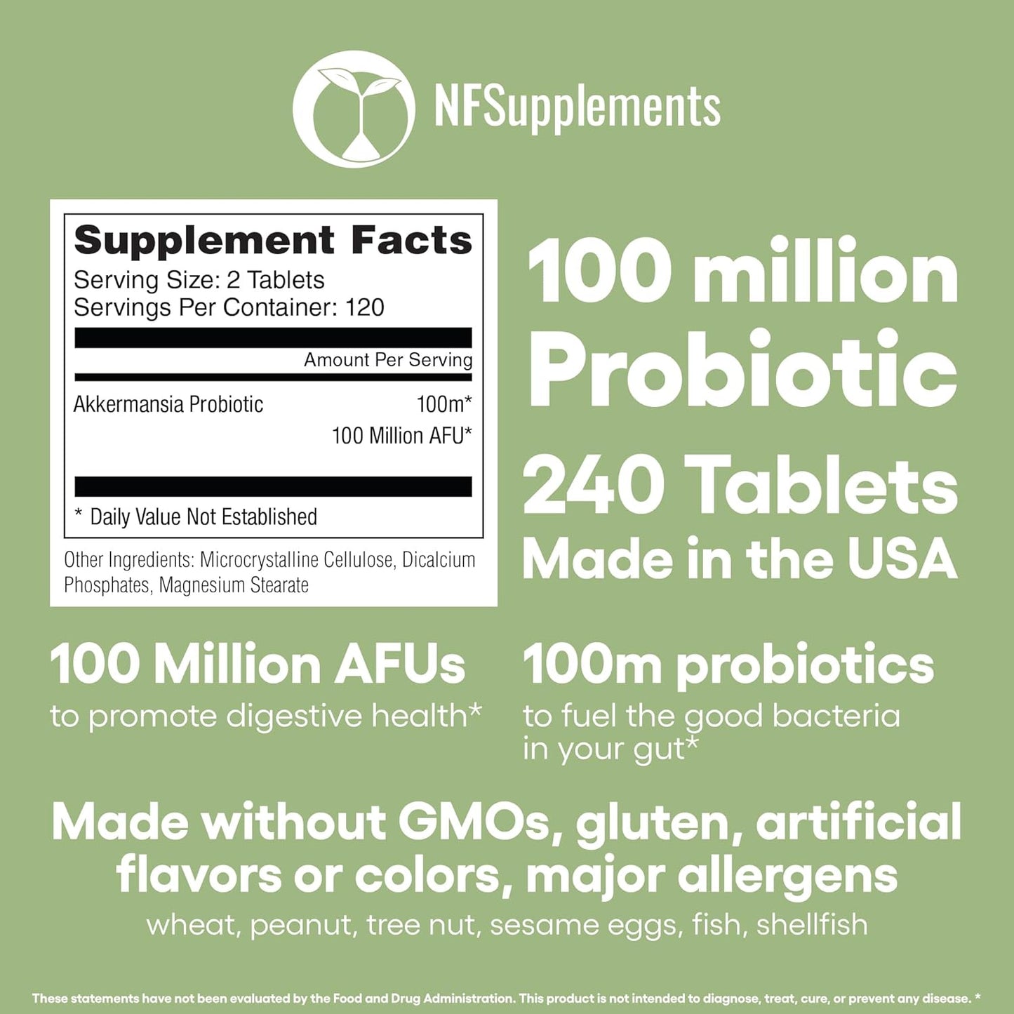 240 Tablets Akkermansia Muciniphila Probiotic Supplement for Gut Health - 100 Million AFU Probiotics for Men & Women - Made in USA - BoostGo Australia