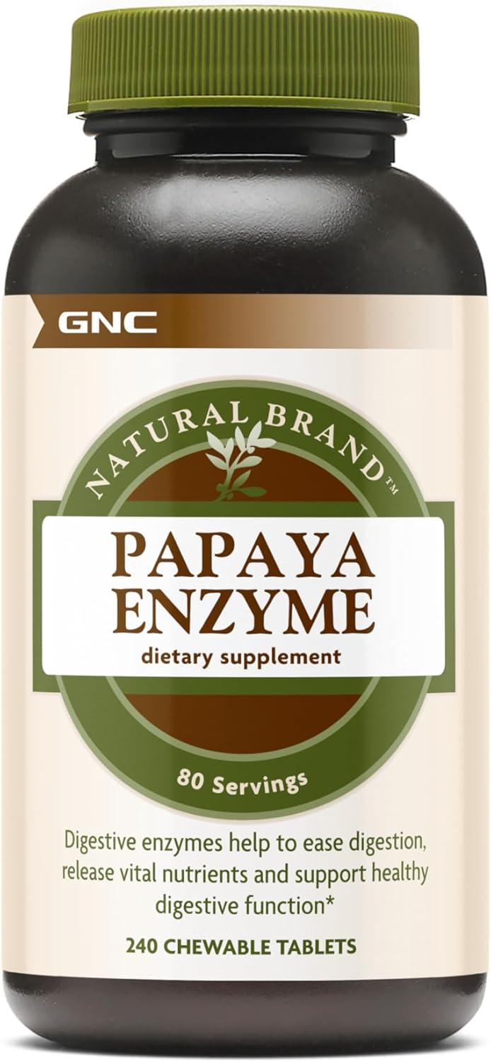 240 Tablets GNC Natural Brand Papaya Enzyme for Healthy Digestive Support