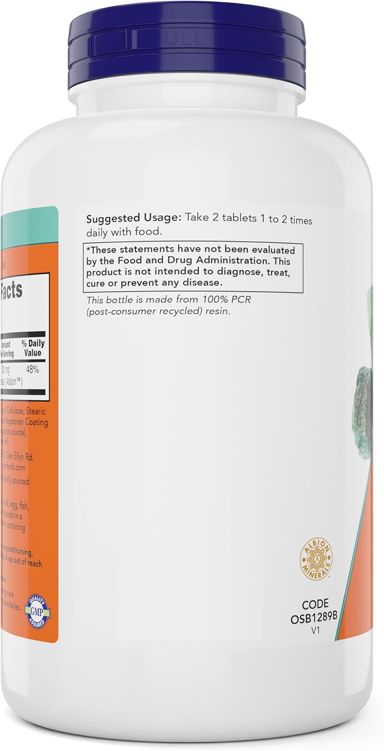 240 Tablets of Now Foods Magnesium Glycinate for Healthy Muscle and Nerve Functions - Non-GMO Formula