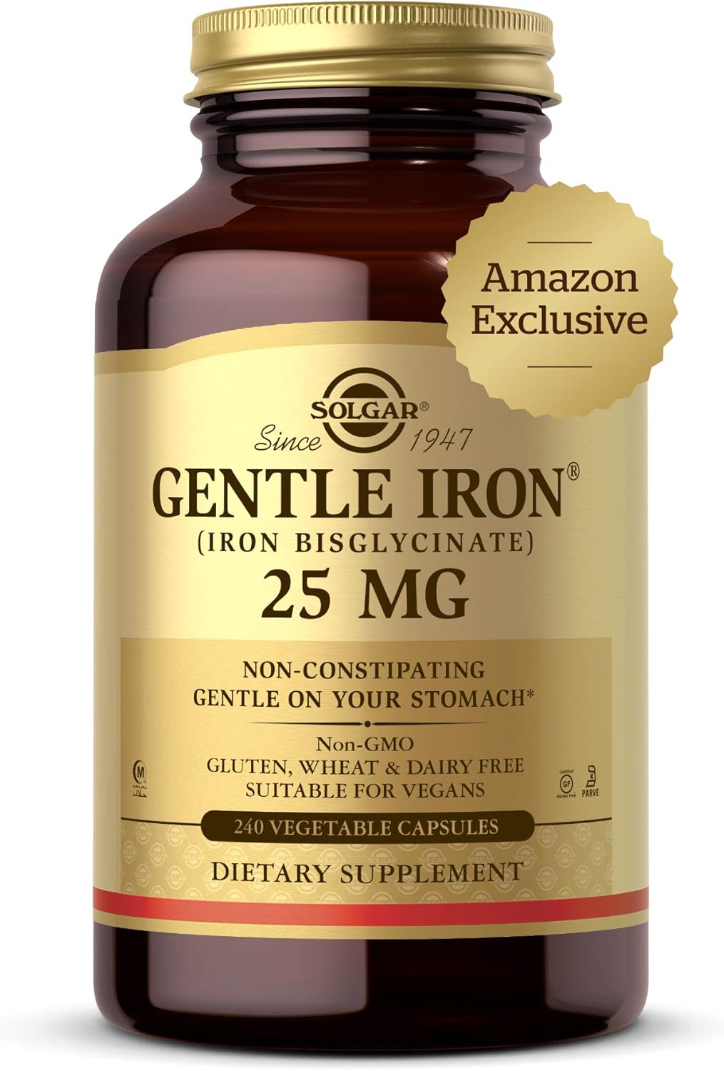 240 Vegetable Capsules: Jarrow Formulas Probiotics & Solgar Gentle Iron Combo for Sensitive Stomachs