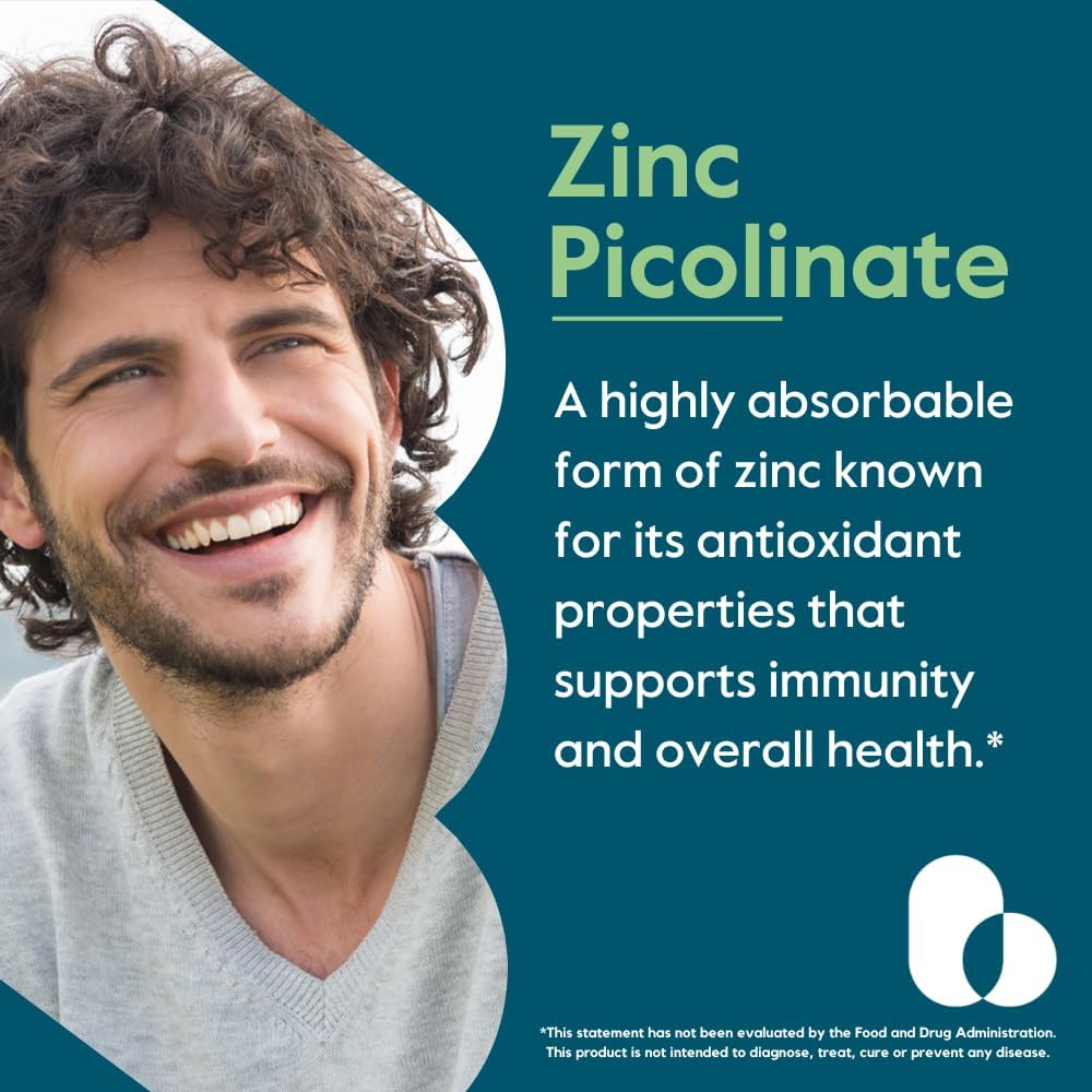 240 Vegetarian Capsules of BESTVITE Zinc Picolinate 50mg - Vegan, Non-GMO, Gluten Free - No Stearates