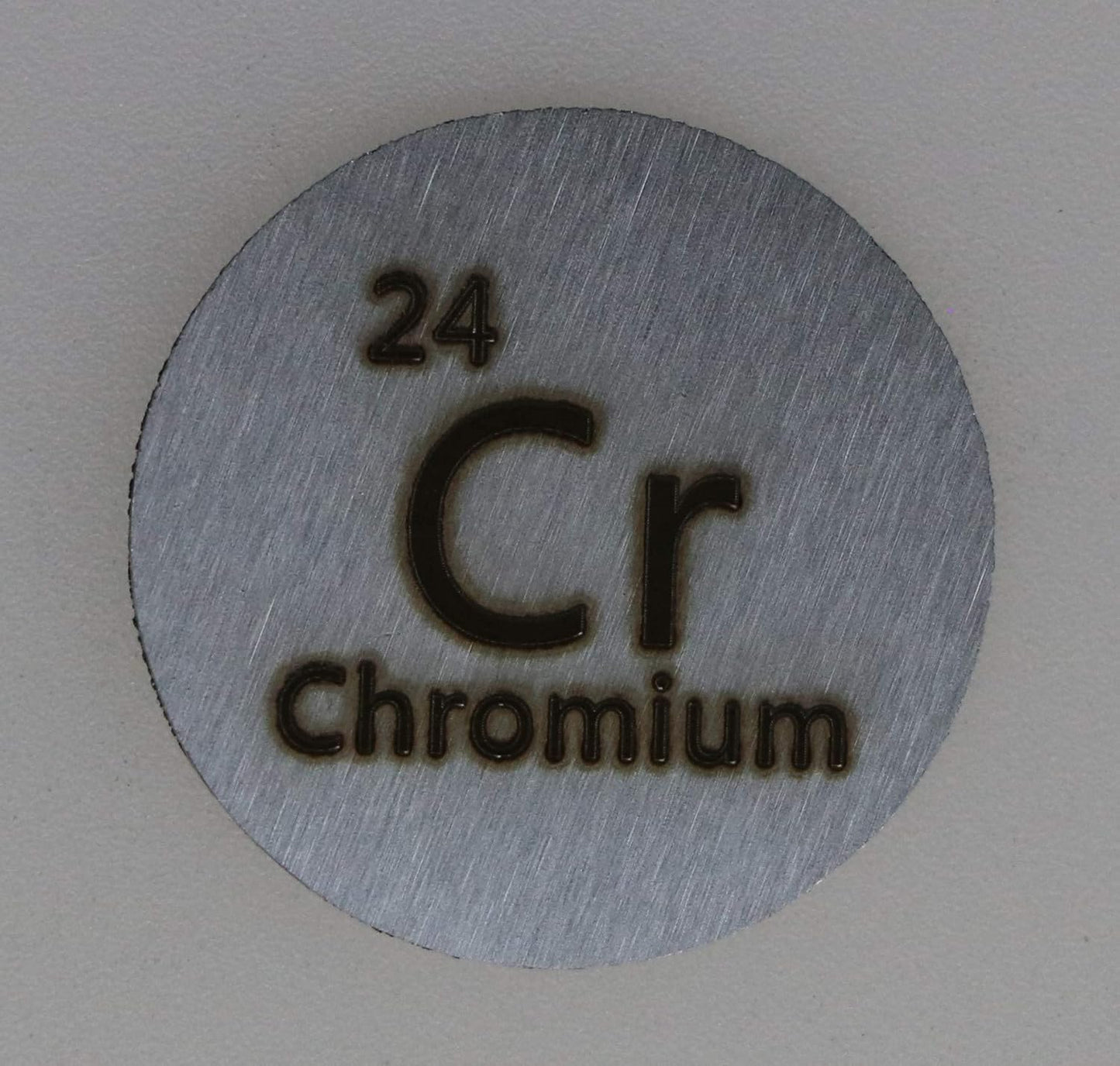 24.26mm Chromium Metal Disc in Acrylic Case - Ideal for Collection or Experiments