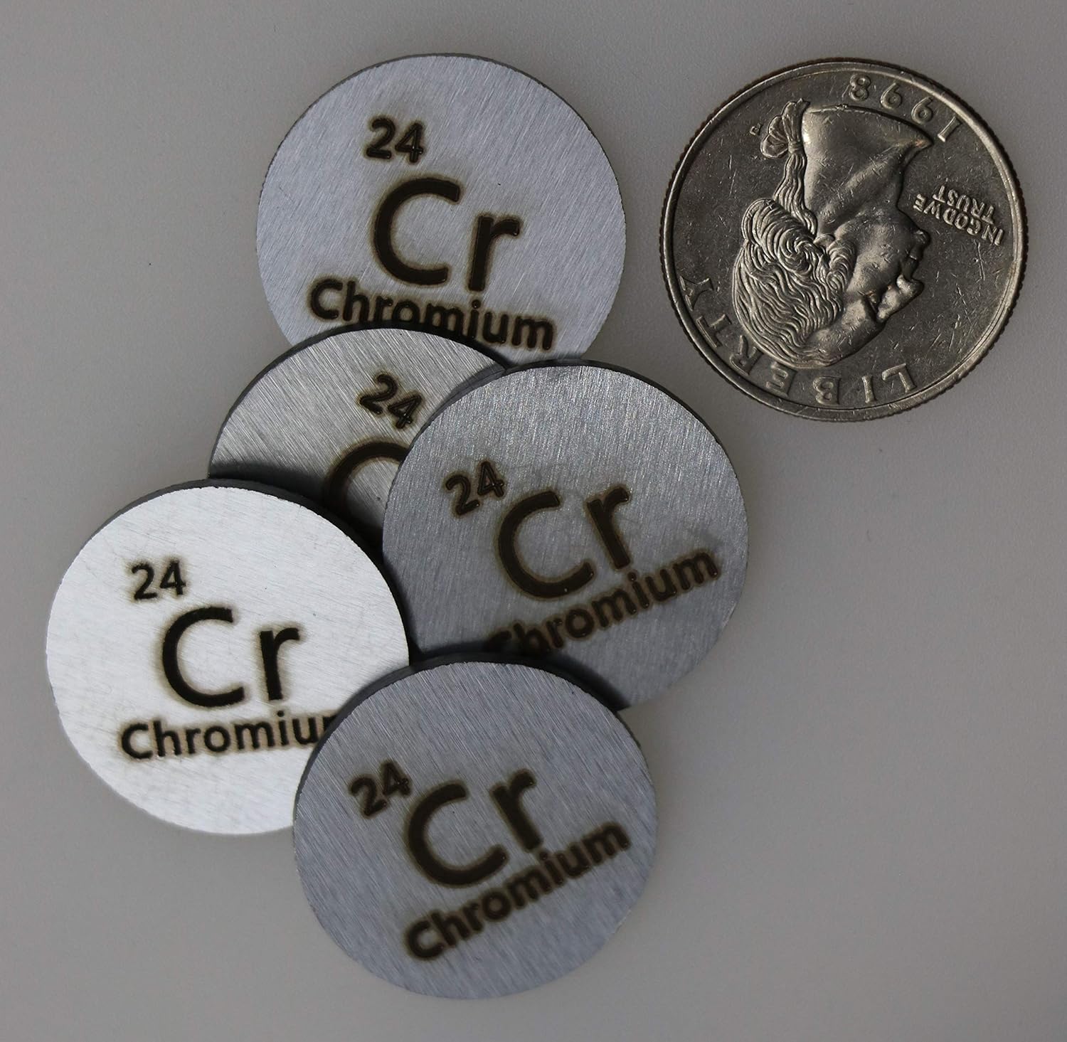 24.26mm Chromium Metal Disc in Acrylic Case - Ideal for Collection or Experiments