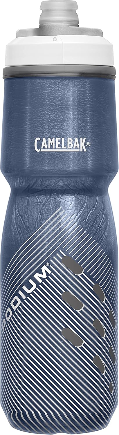 24oz CamelBak Podium Chill Insulated Bike Water Bottle in Navy - Easy Squeeze Design, Fits Most Bike Cages
