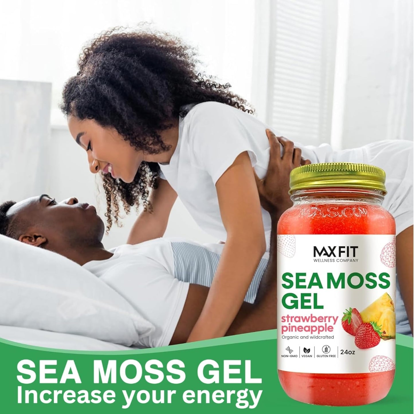 24oz MAX FIT Wildcrafted Gold Sea Moss Gel from Saint Lucia | 92 Vitamins & Minerals | Pure Raw Non-GMO Vegan Superfood