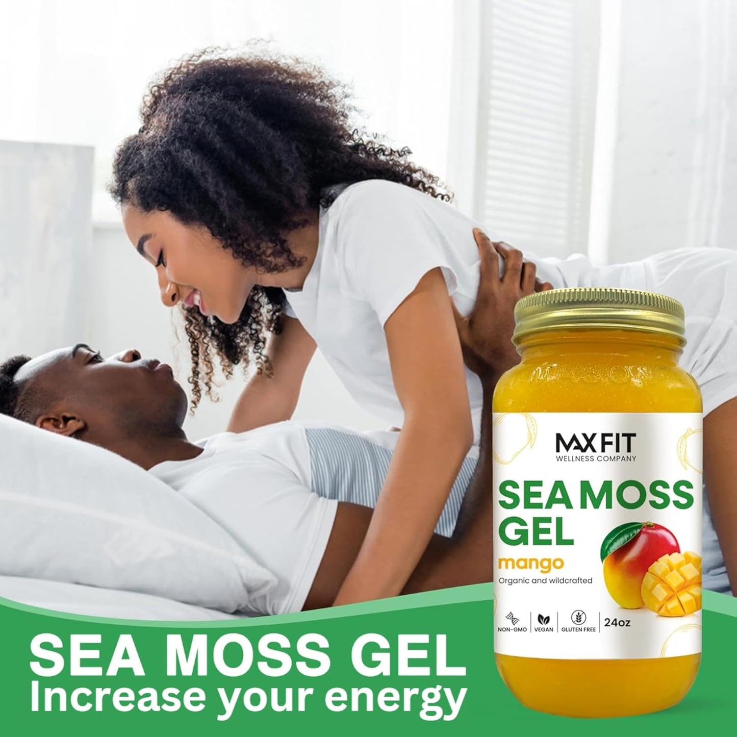 24oz Organic Raw Sea Moss Gel from Saint Lucia | 12 Flavors | Wildcrafted Gold Sea Moss | 92 Vitamins & Minerals | Non-GMO Vegan Superfood