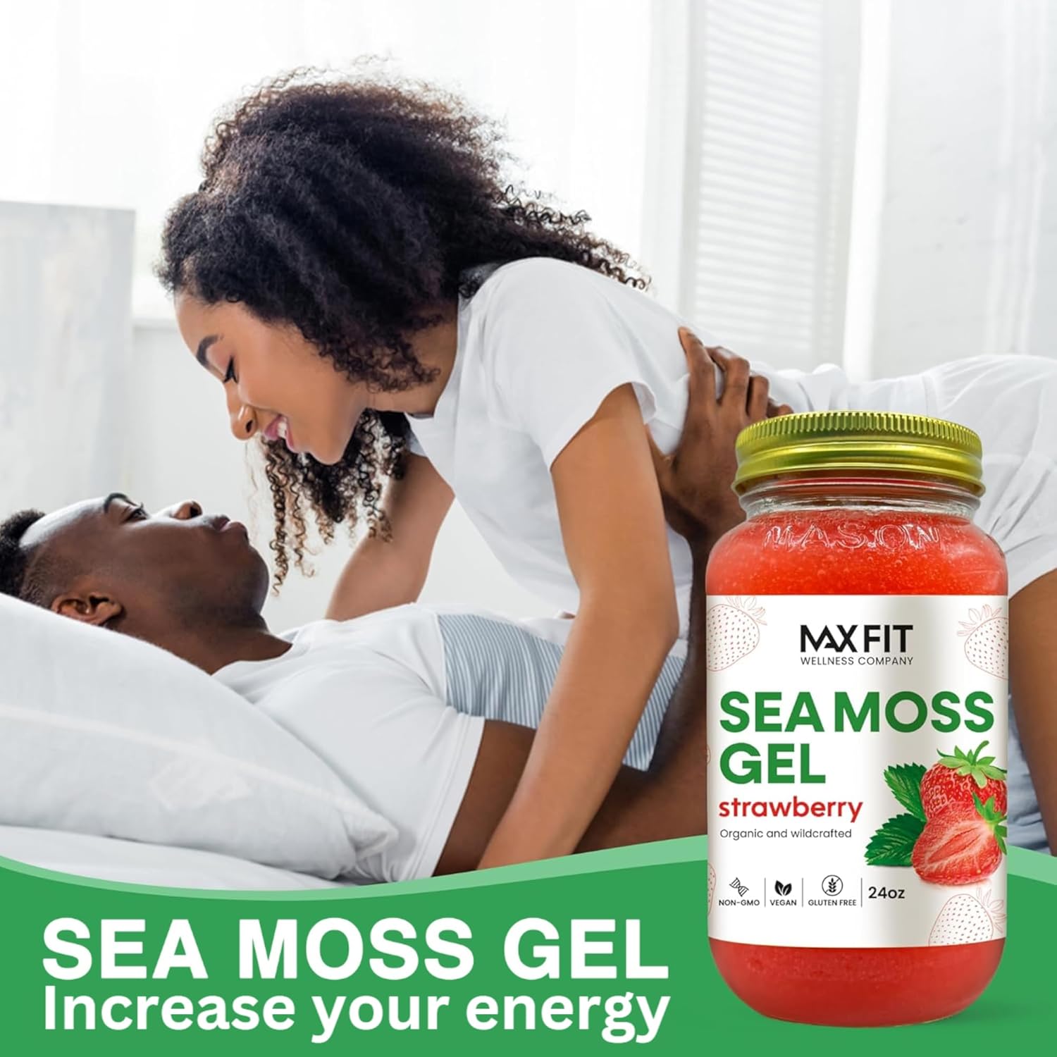 24oz Organic Raw Sea Moss Gel with 12 Flavors from Saint Lucia: Non-GMO, Vegan Superfood with 92 Vitamins and Minerals