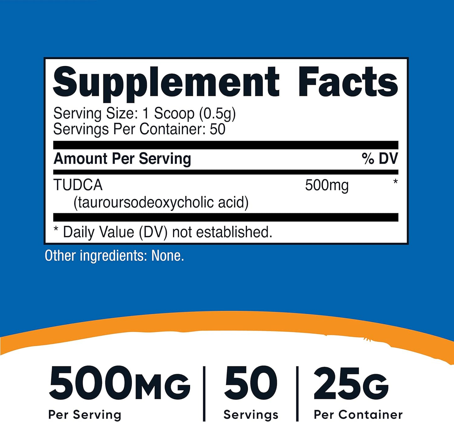 25 Grams Nutricost Tudca Powder (Tauroursodeoxycholic Acid) - Gluten-Free, Non-GMO Supplement