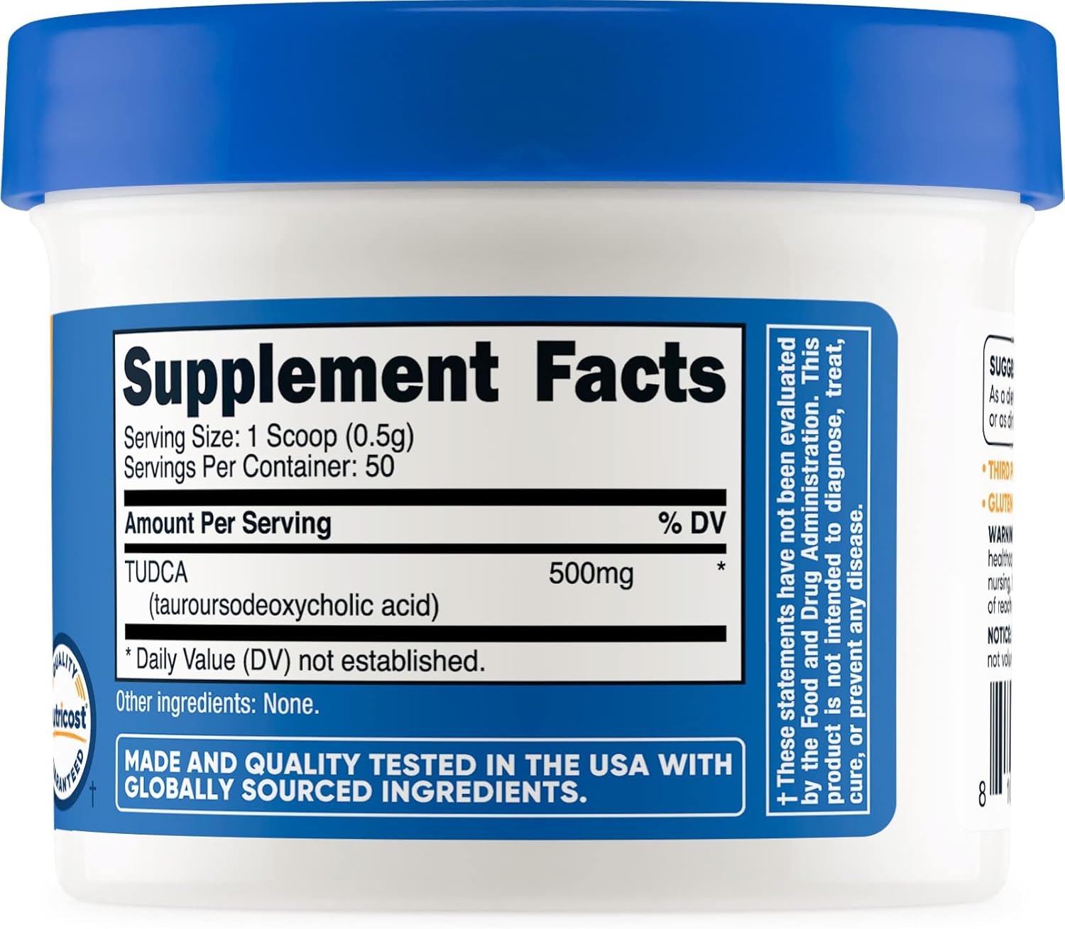 25 Grams Nutricost Tudca Powder (Tauroursodeoxycholic Acid) - Gluten-Free, Non-GMO Supplement
